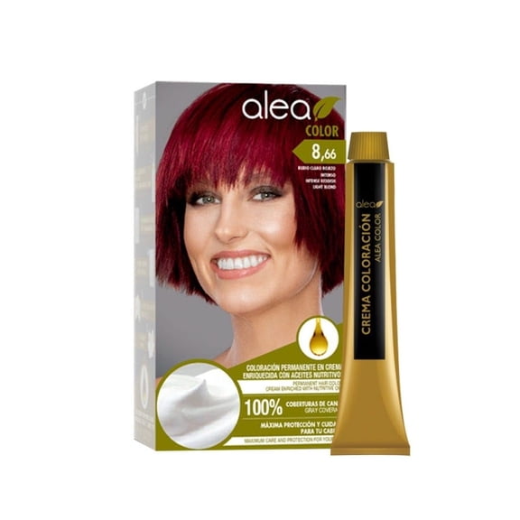 ALEA Women's Hair Dye Number 8.66 K Intense Red Light Blonde Permanent Cream Colour with Argan and Macadamia Oil Gray Coverage Maximum Protection and Care