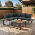 thumbnail image 1 of ALEAVIC 4 Piece L-Shaped Patio Wicker Sectional Sofa Sets, 1 of 6