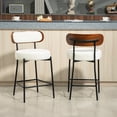 thumbnail image 1 of ALEAVIC Bar Stool Set of 2, Counter Height Upholstered Stools with Metal Legs for Kitchen Dining Room Bar, White, 1 of 6