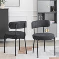 thumbnail image 1 of ALEAVIC Black Boucle Dining Chairs Set of 2 Upholstered Kitchen Dining Room Chairs, 1 of 6