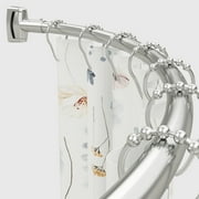 ALEAVIC Curved Shower Curtain Rod, 33" - 78" Sectional Shower Rod Set for Bathroom, Brush Nickel