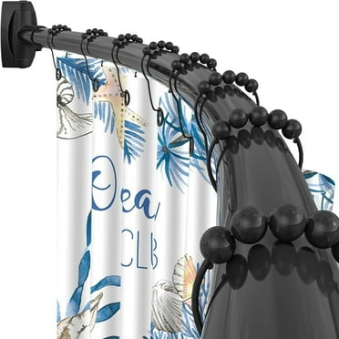 ALEAVIC Curved Shower Curtain Rod, Adjustable Shower Rod for Bathroom, Black