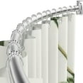 thumbnail image 1 of ALEAVIC Curved Shower Curtain Rod, Stainless Steel Adjustable Shower Rod Set for Bathroom, Silver, 1 of 7