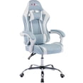 thumbnail image 1 of ALEAVIC Gaming Chair PU Leather Computer Chair with Headrest and Lumbar Support, Light Blue, 1 of 7
