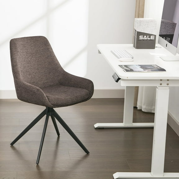 ALEAVIC Modern Swivel Desk Chair Linen Accent Chair, Black