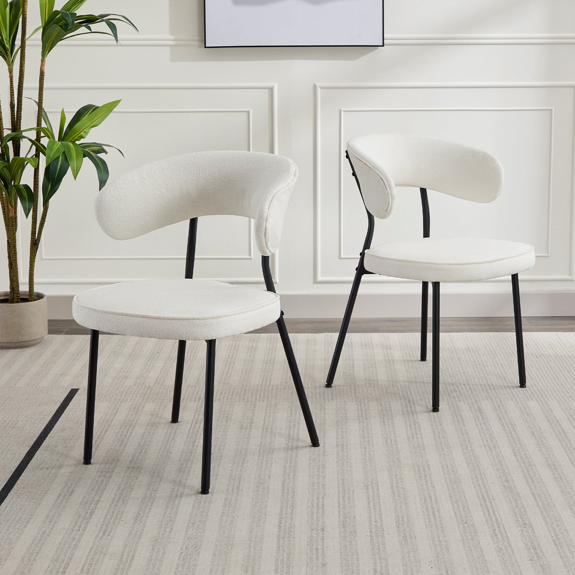 ALEAVIC White Dining Chairs Set of 2 Dining Room Chair Kitchen Chair ...
