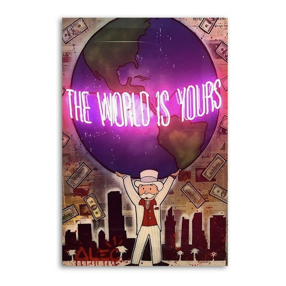 ALEC Monopolys The World Is Yours Posters Art Print Wall Photo Paint Poster Hanging Picture Family Bedroom Decor Gift 12x18inch(30x45cm)