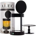 thumbnail image 1 of ALEC (Old Plastic Model) Clear Hurricane Automatic Candle Holder & Extinguisher with Rechargeable Timer Lid & Stand | Large Black Pillar & Votive Candle Holders for Home Centerpiece Table Decorations, 1 of 7