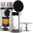 thumbnail image 1 of ALEC {Old Plastic Model} Clear Hurricane Automatic Candle Holder & Extinguisher with Rechargeable Timer Lid & Stand | Large Silver Pillar & Votive Candle Holders, 1 of 8