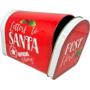 ALEF JUDAICA ALEF Christmas/Holiday Letters to Santa Decorative Tin Mailbox, 6" x 3.5" x 4.5" (Red, Official Delivery)
