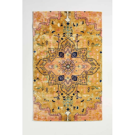 ALEF HOME Art Deco Geometric Floral Bohemian Tufted Multicolor Area Rug, 9x12 ft, Quick Dry