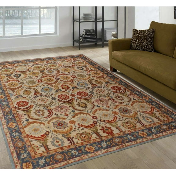 ALEF HOME Art Deco Tufted Multicolor Area Rug, 5x8 ft, Quick Dry