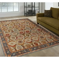 ALEF HOME Art Deco Tufted Multicolor Area Rug, 5x8 ft, Quick Dry