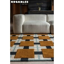 ALEF HOME Art Deco Tufted Multicolor Grid Area Rug, 5' x 8'