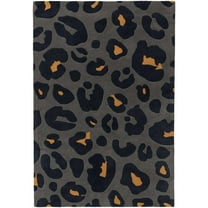 ALEF HOME Art Deco Tufted Multicolor Leopard Print Area Rug, 5x8 ft, Quick Dry
