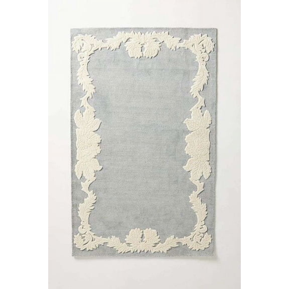 ALEF HOME Alessia Collection Bohemian Floral Tufted Area Rug, Gray, 8' x 10', Quick Dry