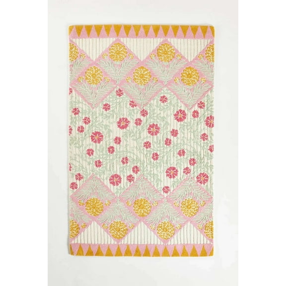 ALEF HOME Botanical Floral Tufted Multicolor Geometric Area Rug, 5' x 8'