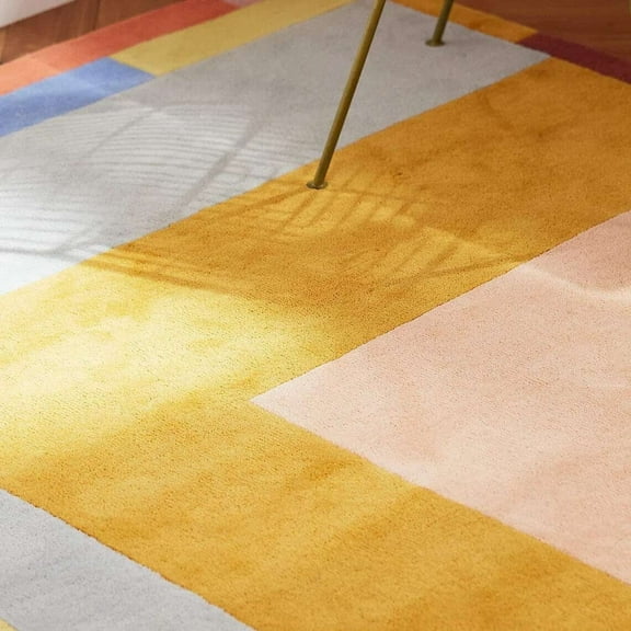 ALEF HOME Geometric Multicolor Tufted Area Rug, 5' x 8', Quick Dry
