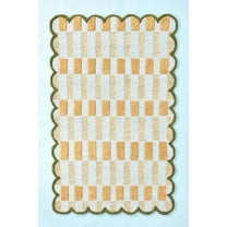 ALEF HOME Modern/Contemporary Tufted Area Rug, Yellow, 5x8 ft