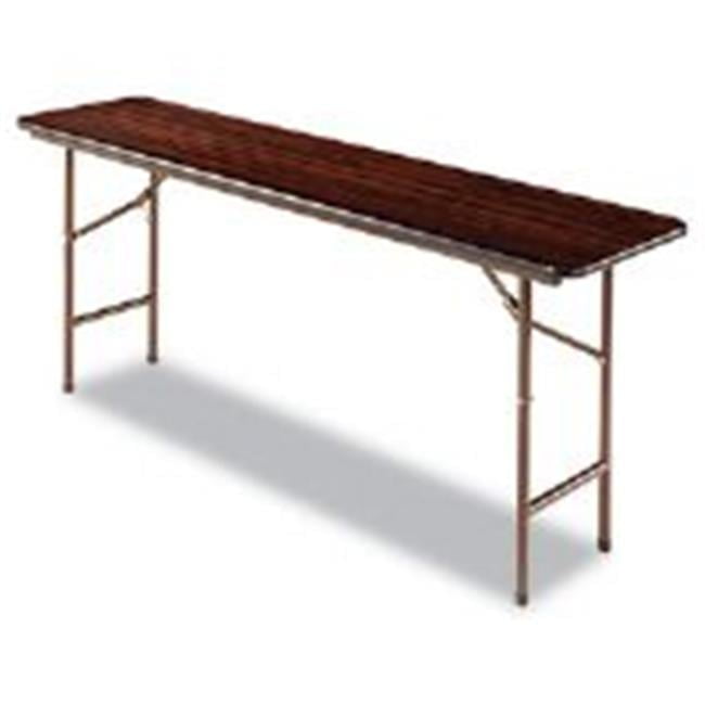Mahogany Rectangular 72'' Folding Table with Scratch-Resistant Top