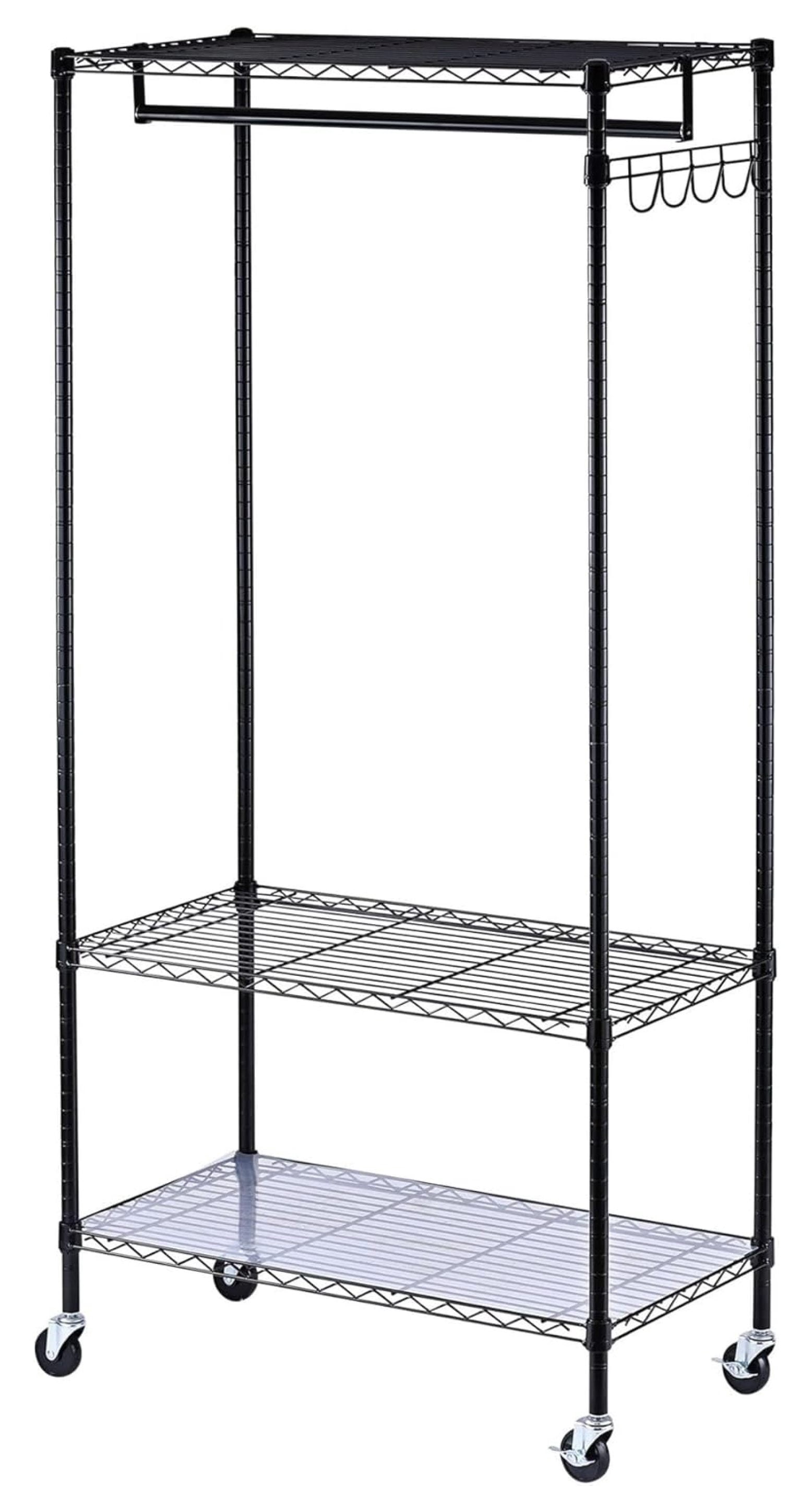 Wire Garment Racks ALEGR363618BL 36 in. W x 18 in. D x 75 in. H 30 Garments Wire Shelving ...