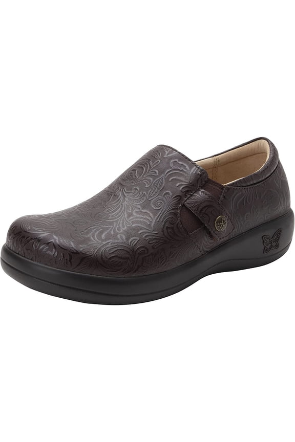 KARA CHOCOLATE EMBOSSED PAISLEY WOMEN'S SHOES/CLOGS SIZE 9
