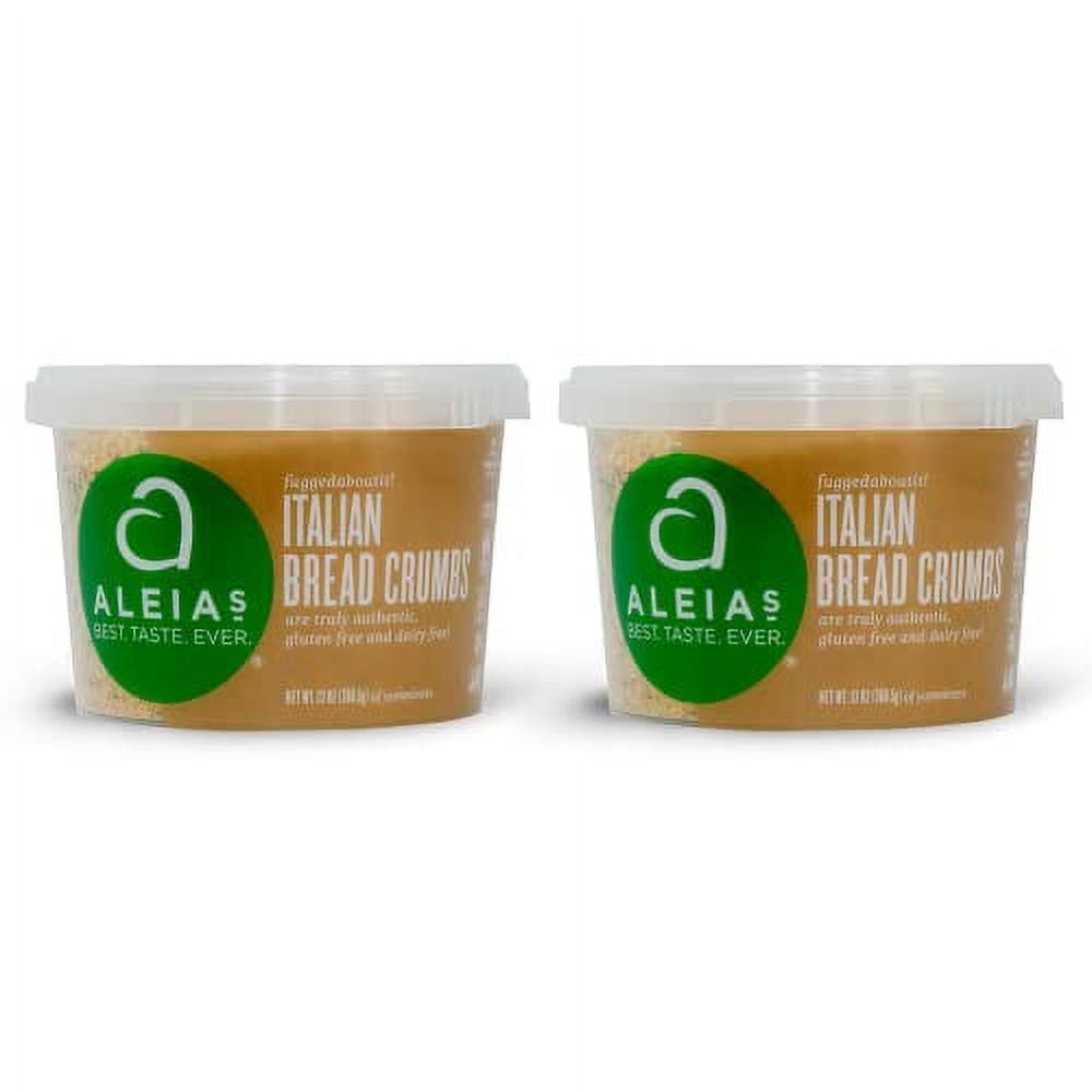 ALEIA'S BEST. TASTE. EVER. Italian Bread Crumbs 13 oz / 2 Pack - Authentic Taste, Breading for Gluten Free Recipes, Certified Gluten Free, Non-GMO, Dairy Free, Low Sodium, Kosher
