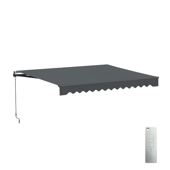 ALEKO 10' x 8' Grey Retractable Motorized Patio Awning Sunshade