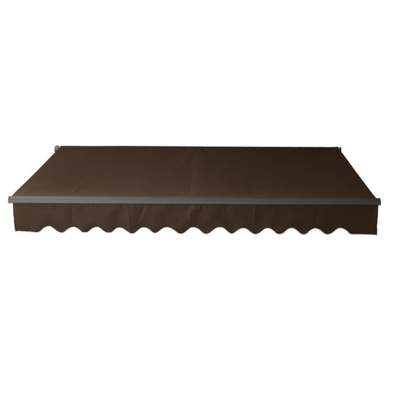 ALEKO 10' x 8' Retractable Black Frame Patio Awning, Brown Color