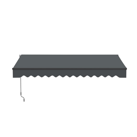 ALEKO 10' x 8' Gray Manual Retractable Black Frame Patio Awning
