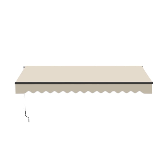 ALEKO 10' x 8' Ivory Manual Retractable Black Frame Patio Awning