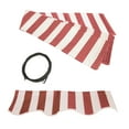 thumbnail image 1 of ALEKO 10'x8' Retractable Patio Awning Fabric Replacement, Red and White Striped Color, 1 of 5