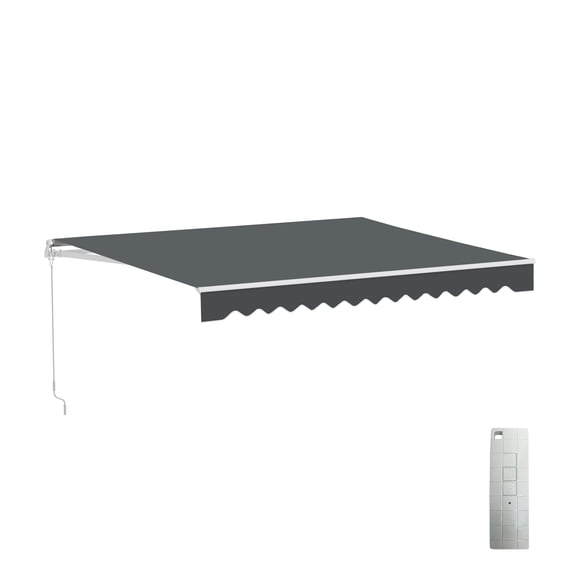 ALEKO 12x10 ft Grey Motorized Retractable Patio Awning