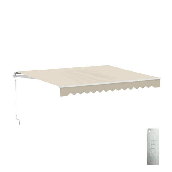 ALEKO 12x10 ft Ivory Motorized Retractable Patio Awning