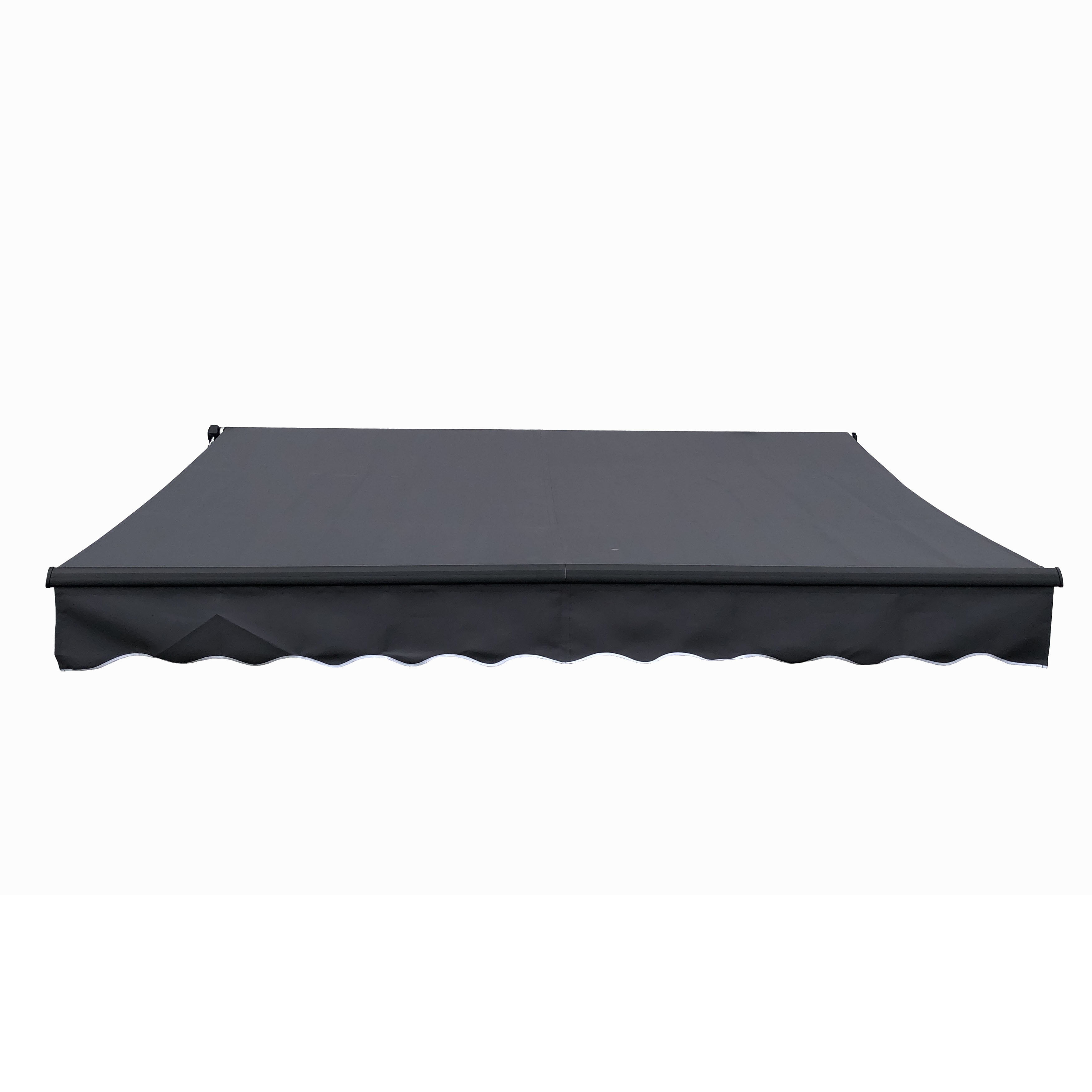 Black 12x10 Retractable Patio Awning with Manual Crank