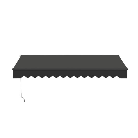 ALEKO 12' x 10' Manual Retractable Black Patio Awning Sunshade