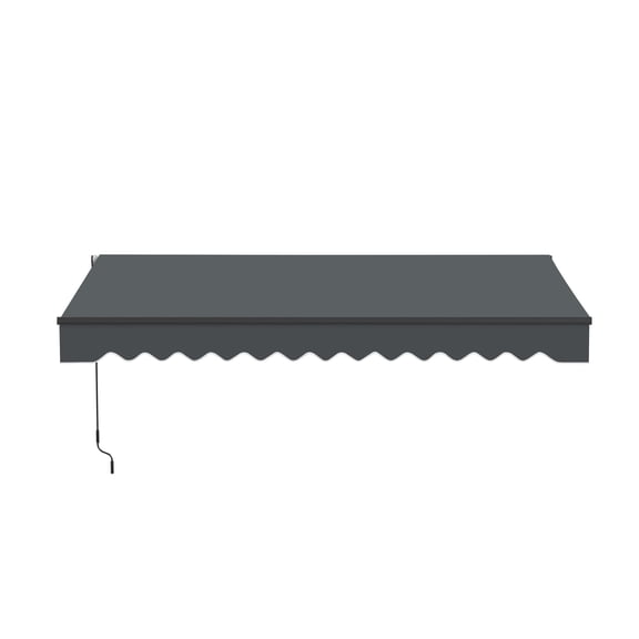 ALEKO 12' x 10' Manual Retractable Grey Patio Awning Sunshade