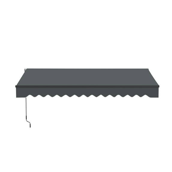 ALEKO 12' x 10' Manual Retractable Grey Patio Awning Sunshade