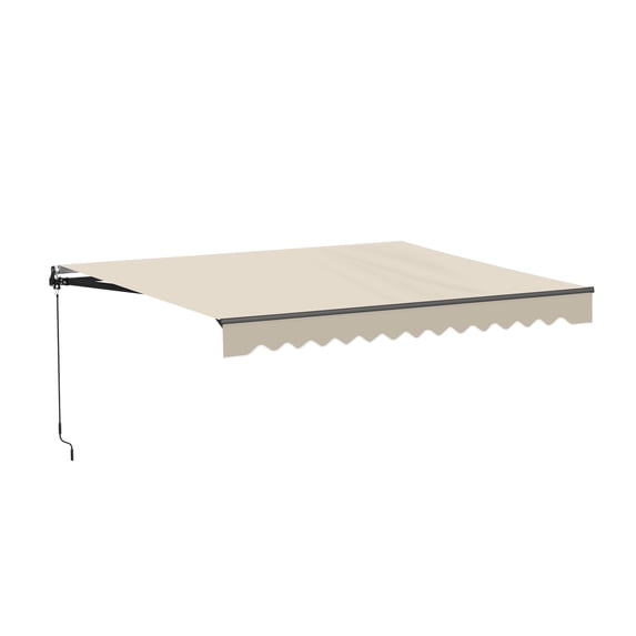 ALEKO 12' x 10' Manual Retractable Ivory Patio Awning Sunshade