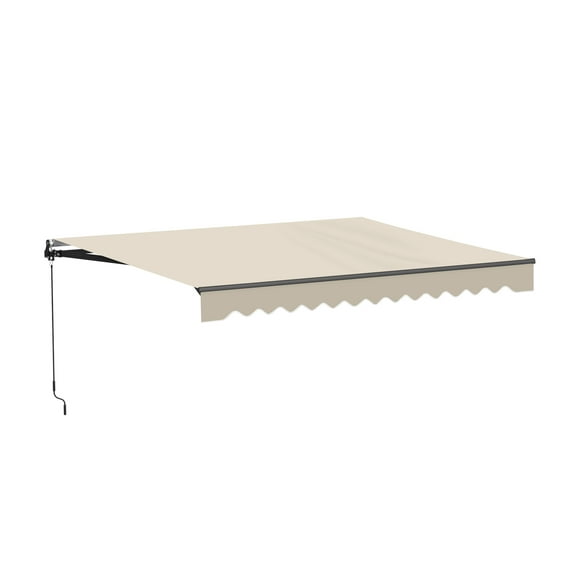 ALEKO 12' x 10' Manual Retractable Ivory Patio Awning Sunshade