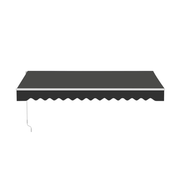 ALEKO 12' x 10' Black Manual Retractable Patio Awning Sunshade