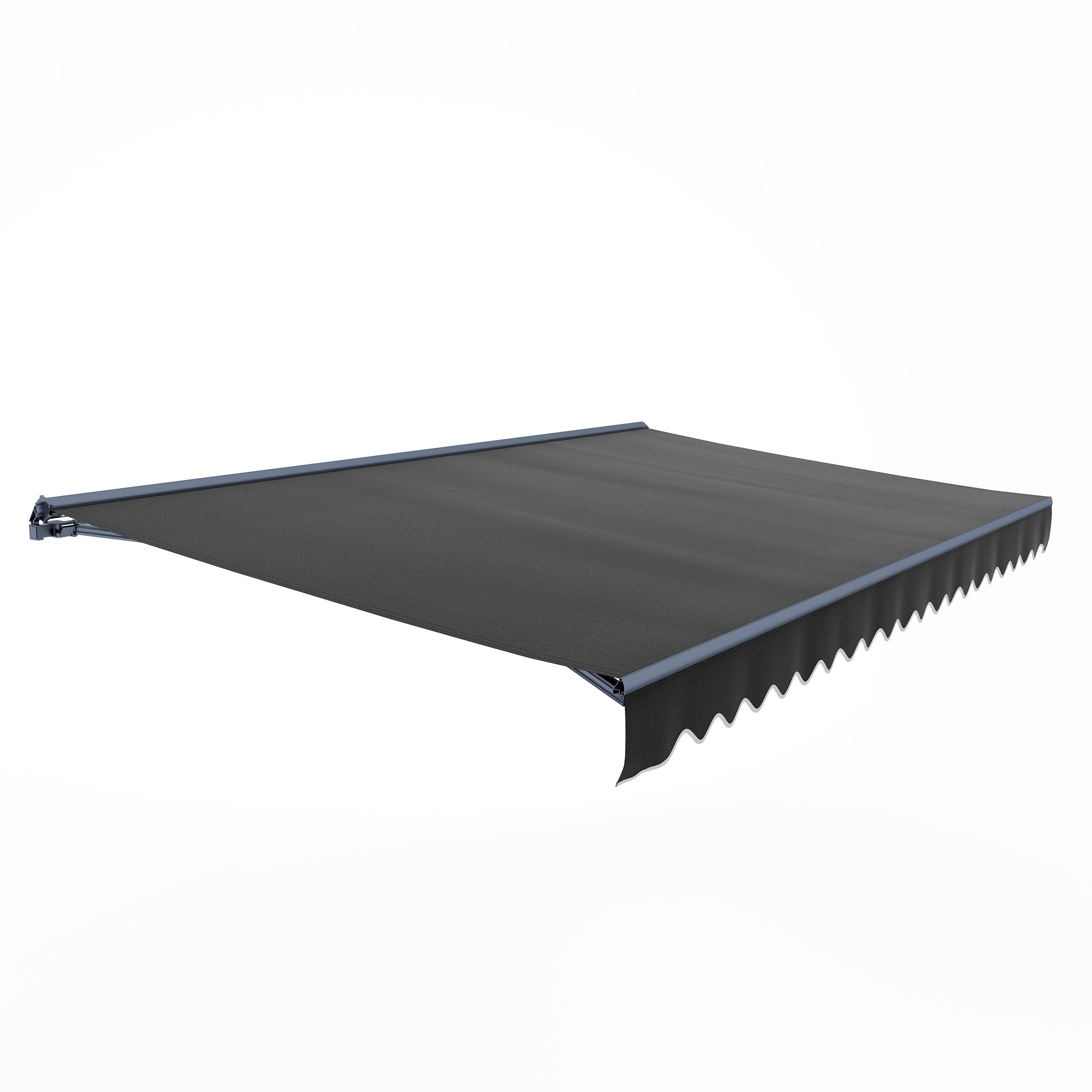 Black Motorized Retractable Patio Awning with LED Lights, 13' x 10'