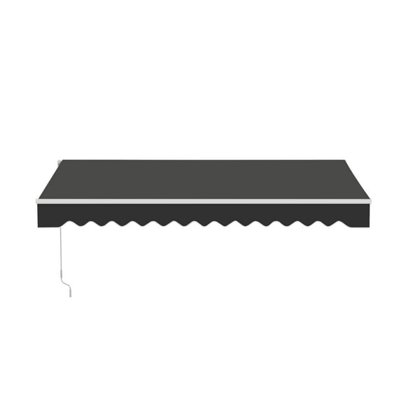 ALEKO 13' x 10' Black Manual Retractable Patio Awning Sunshade