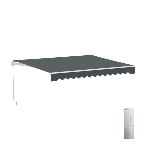 ALEKO 13 x 10 ft Grey Motorized Retractable Patio Awning