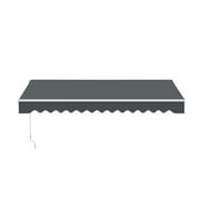 ALEKO 13' x 10' Grey Manual Retractable Patio Awning Sunshade