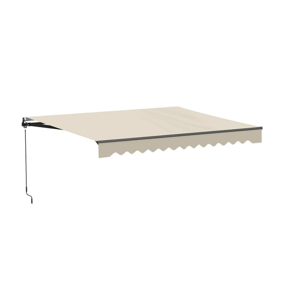 ALEKO 13' x 10' Manual Retractable Ivory Patio Awning Sunshade