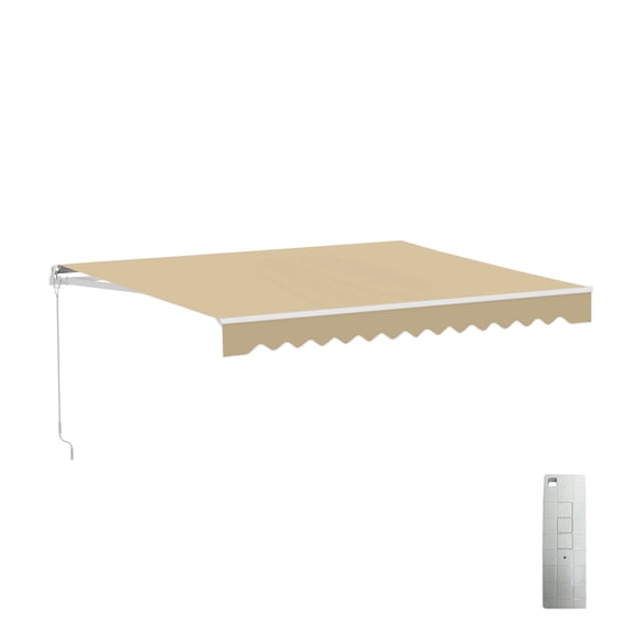 ALEKO 13 x 10 ft Sand Motorized Retractable Patio Awning