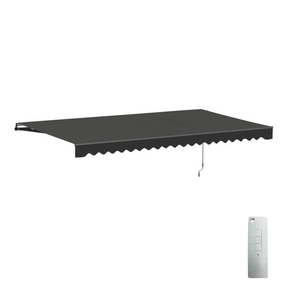 ALEKO 16' x 10' Black Retractable Motorized Patio Awning Sunshade