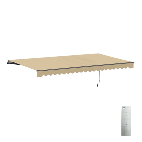 ALEKO 16' x 10' Sand Retractable Motorized Patio Awning Sunshade