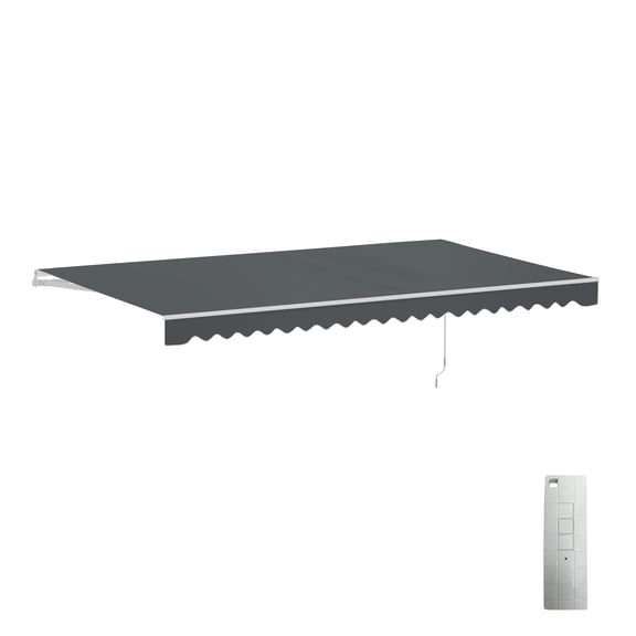 ALEKO 20 x 10 ft Grey Motorized Retractable Patio Awning
